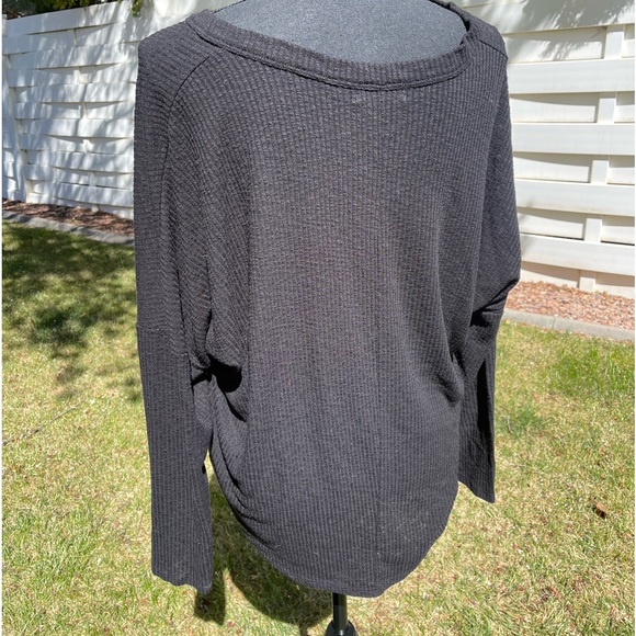 Böhme Black Ribbed Button Up Sweater - Picture 2 of 3